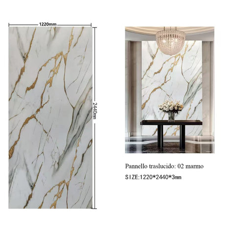 Pannello Traslucido Effetto Marmo 1220×2440 | Rivestimento Decorativo
